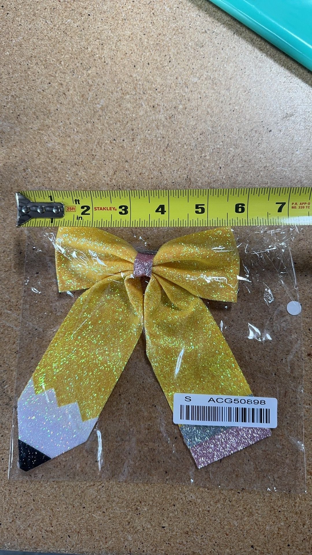 Back to School Sequin Bow Hairpin