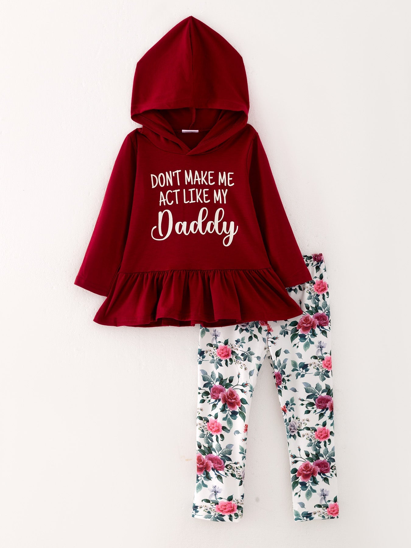 Girls Set Of 2 Pcs In One Package “Wild Child” Print Hooded Sweatshirt Set