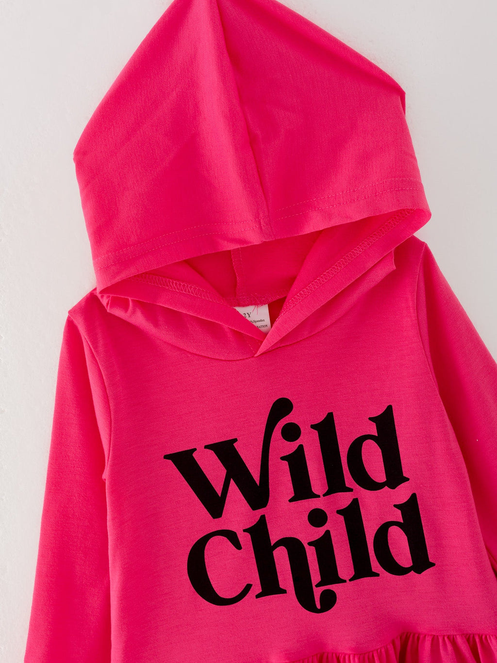 Girls Set Of 2 Pcs In One Package “Wild Child” Print Hooded Sweatshirt Set