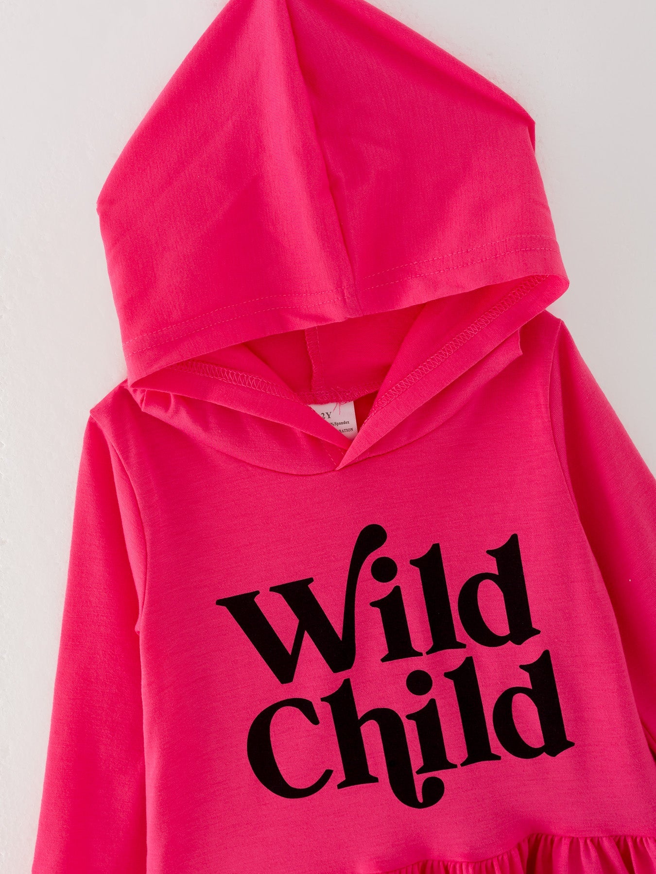 Girls Set Of 2 Pcs In One Package “Wild Child” Print Hooded Sweatshirt Set