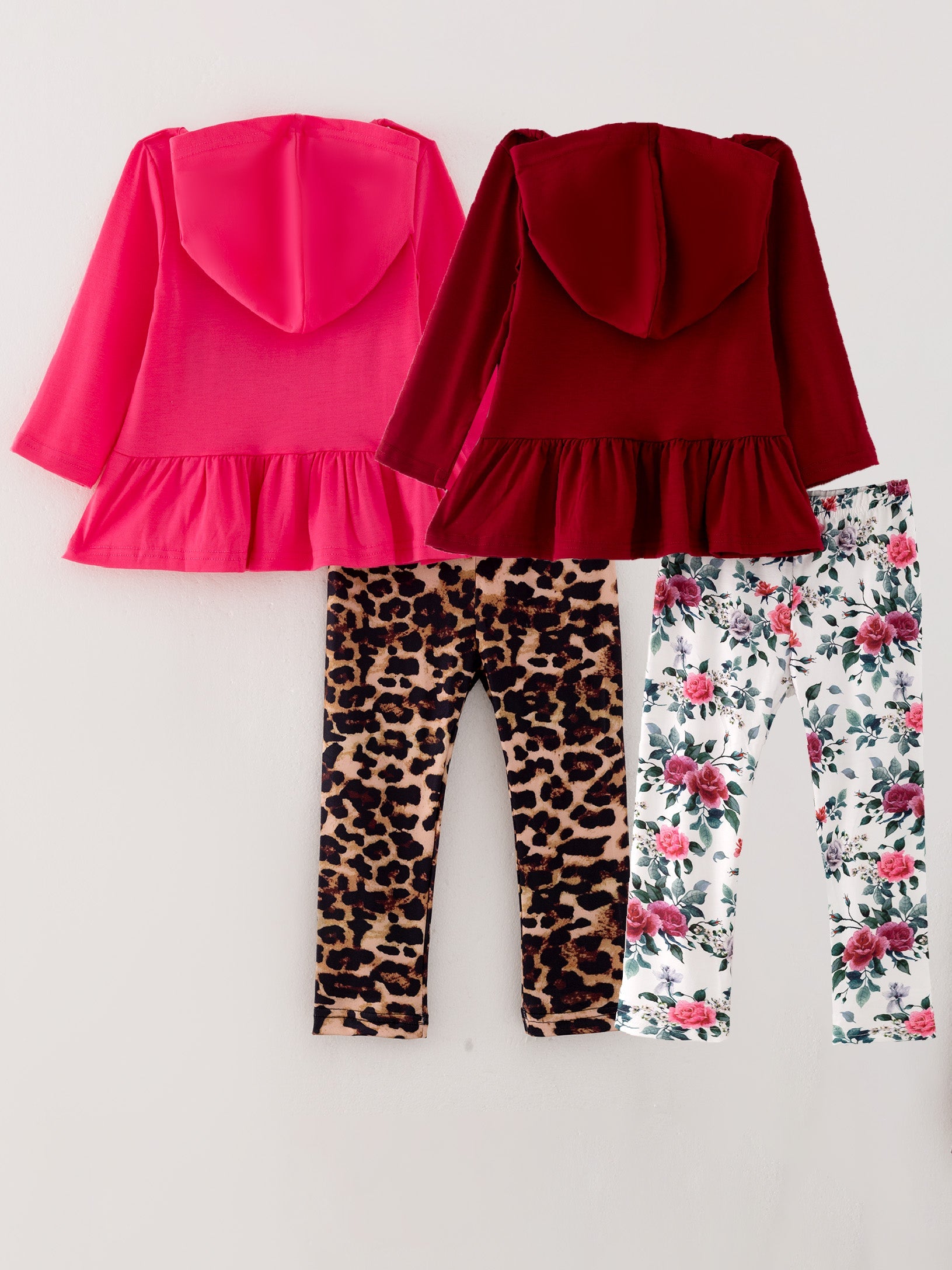 Girls Set Of 2 Pcs In One Package “Wild Child” Print Hooded Sweatshirt Set