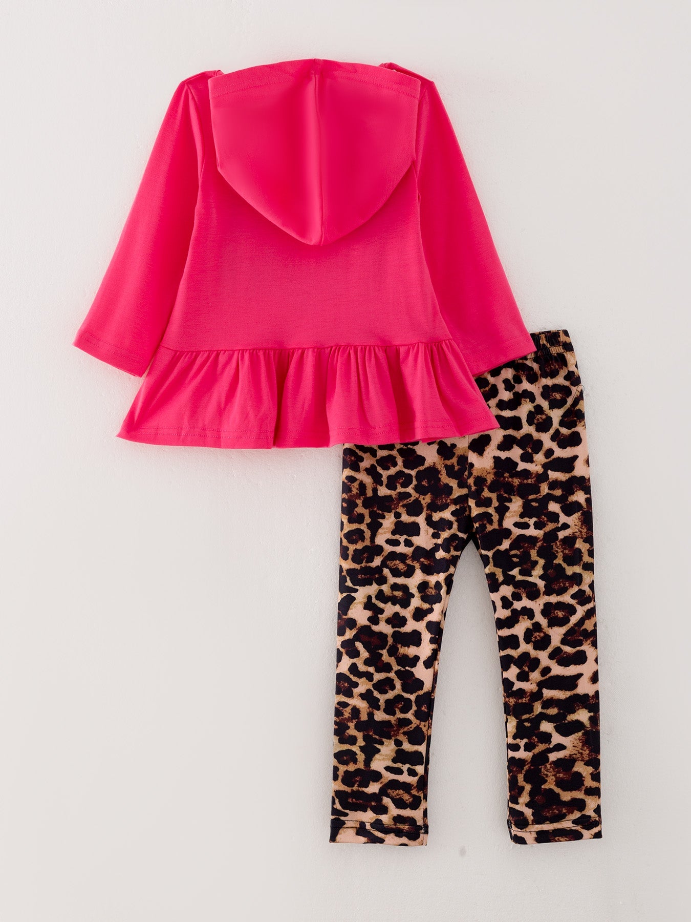 Girls Set Of 2 Pcs In One Package “Wild Child” Print Hooded Sweatshirt Set
