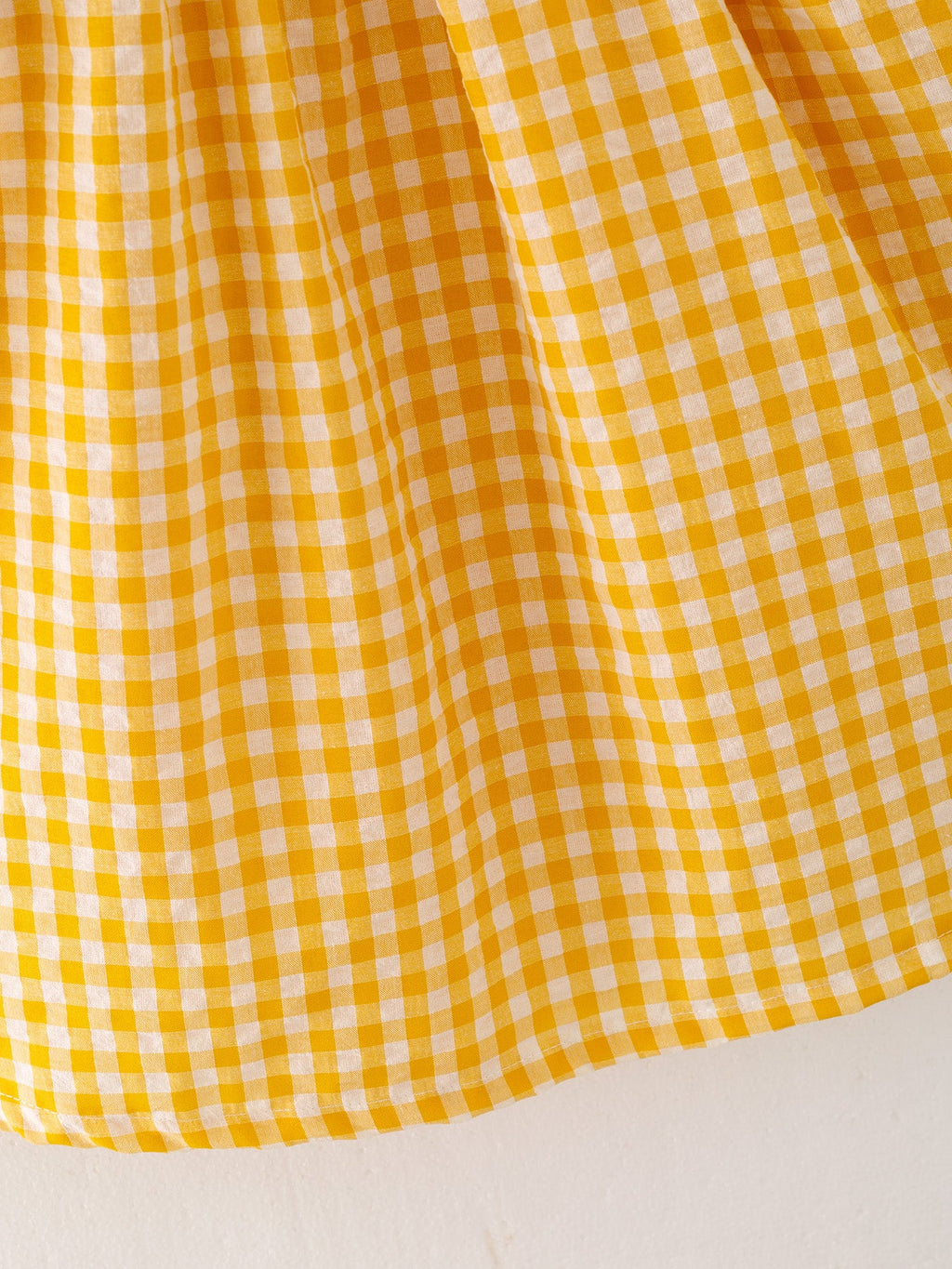 Chicken Smocking Embroidered Yellow Plaid Girls Dress