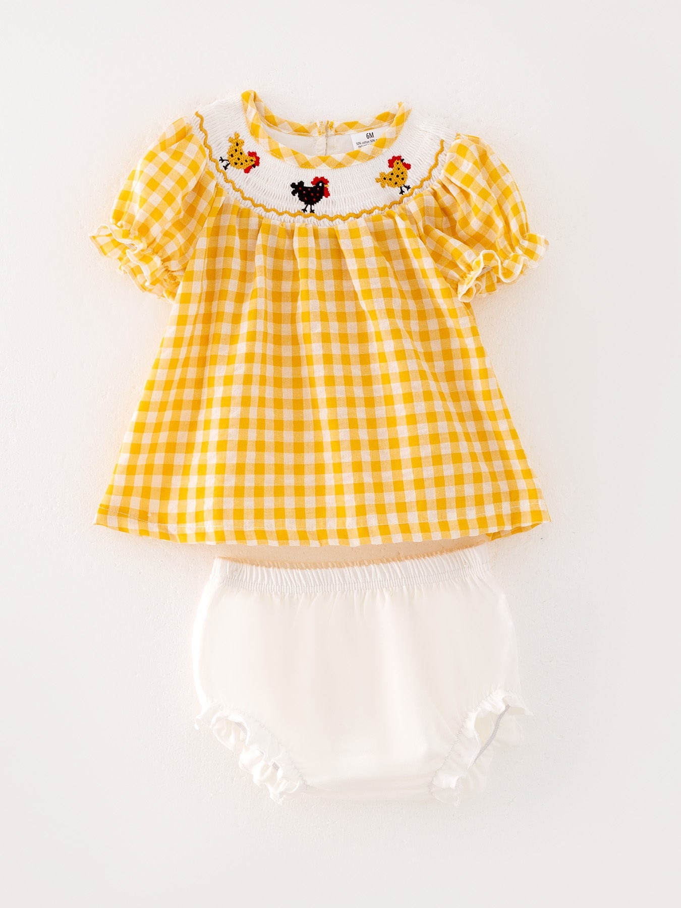 Chicken Smocking Embroidered Girls Outfits