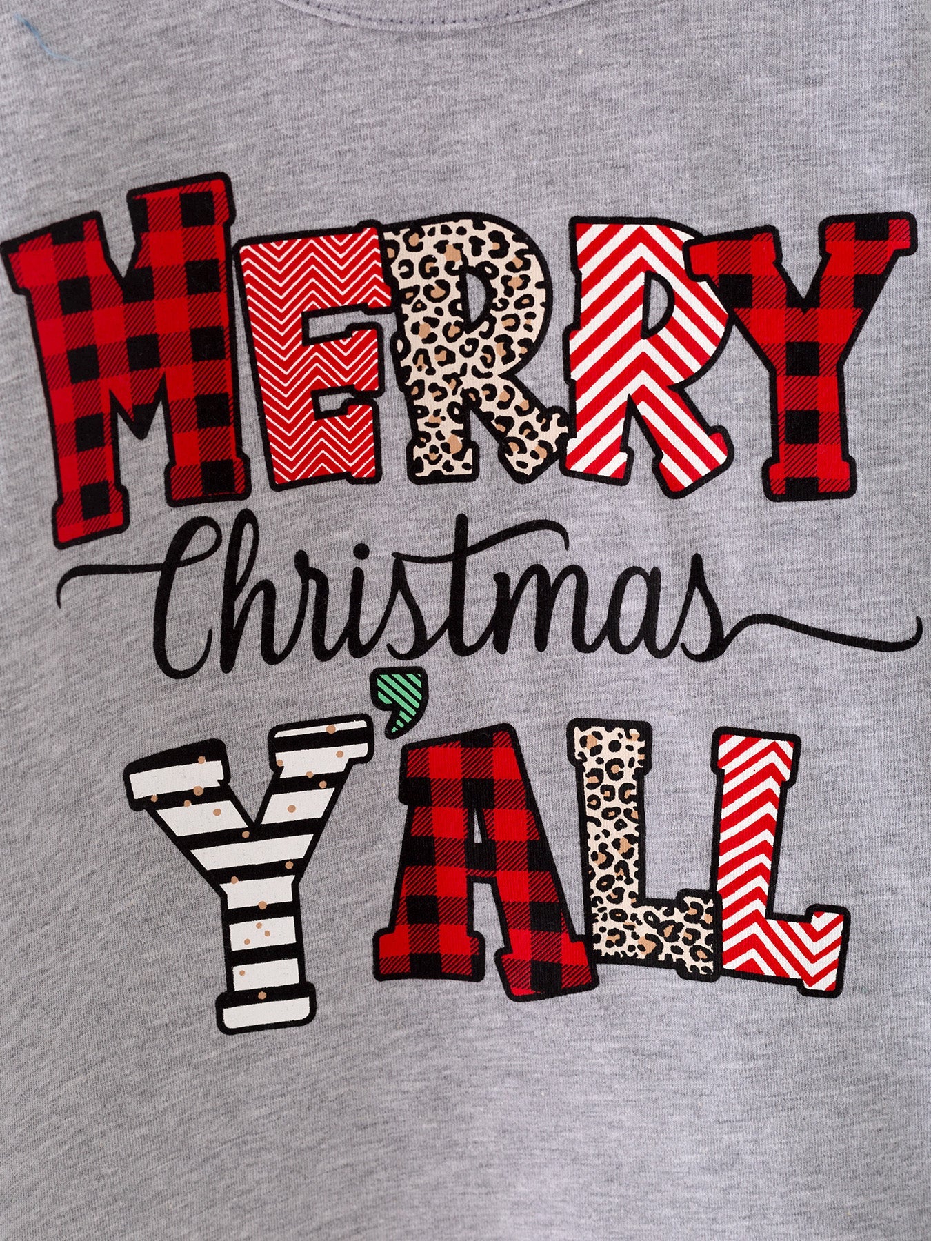 Girls Christmas Print Leopard Outfit Set