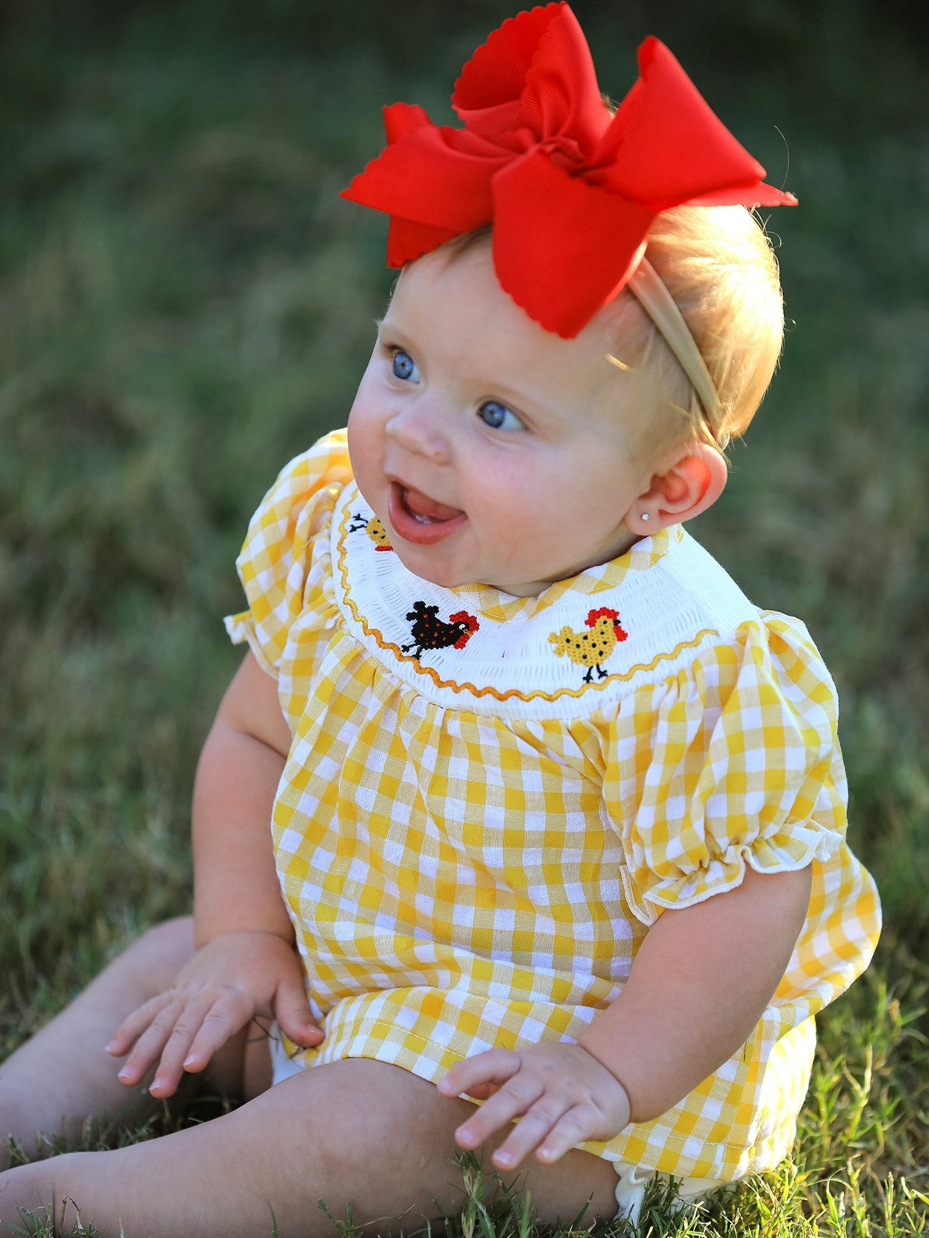 Chicken Smocking Embroidered Girls Outfits