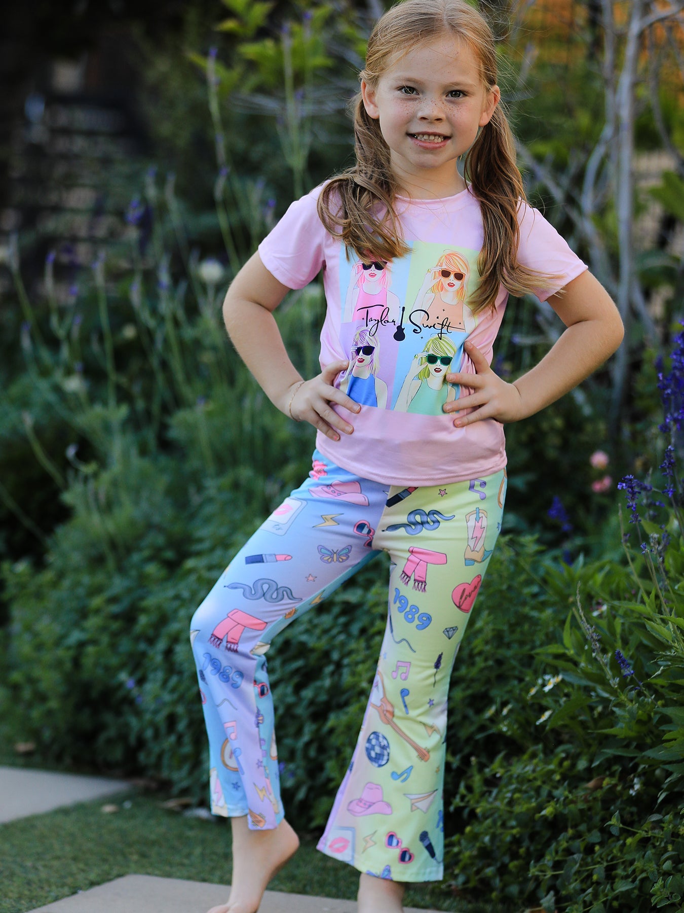 TS Print Girls Milk Silk Color Outfits